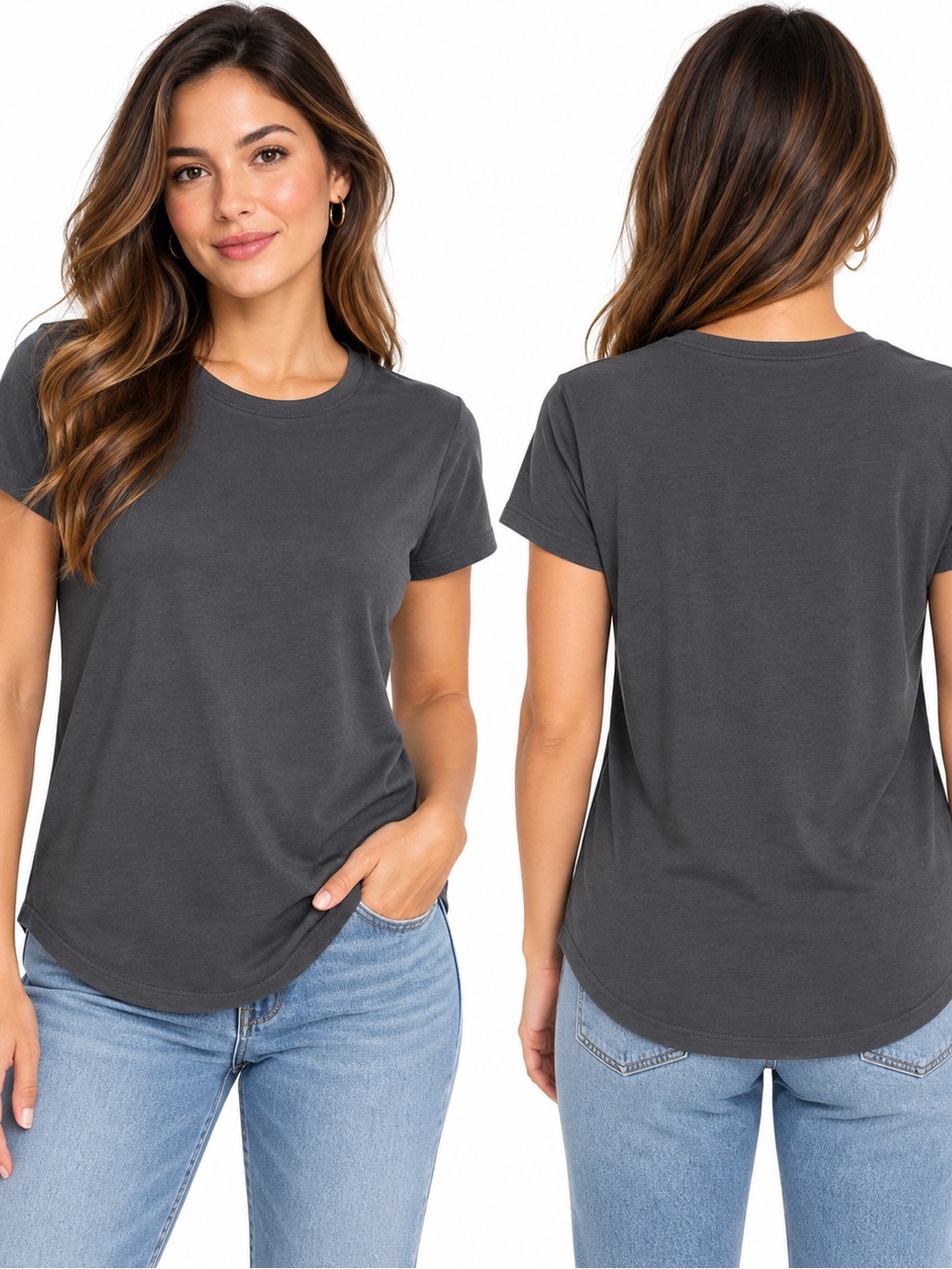 Quince Charcoal Short-Sleeve Crewneck Tee size S